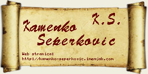 Kamenko Šeperković vizit kartica